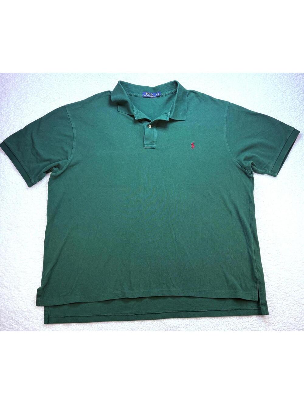 Polo Ralph Lauren Men's Size 3XB Green Polo Shirt Big & Tall Cotton